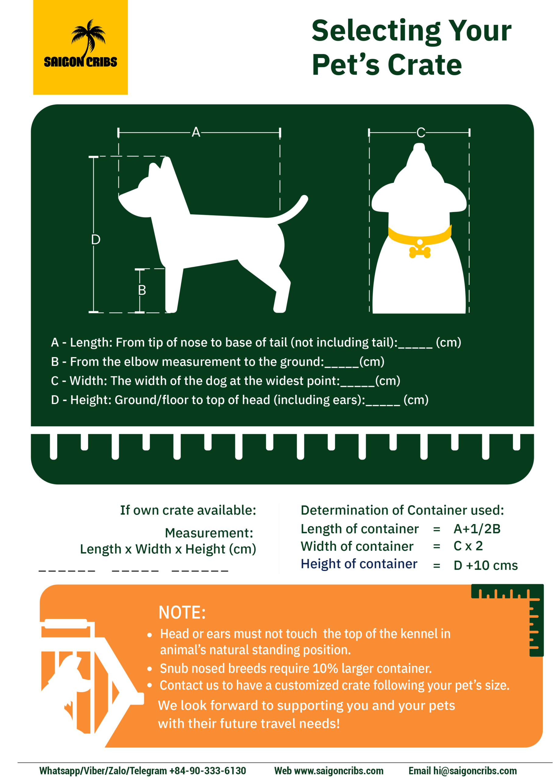 IATA Pet Measurement Guide for Travel Crates
